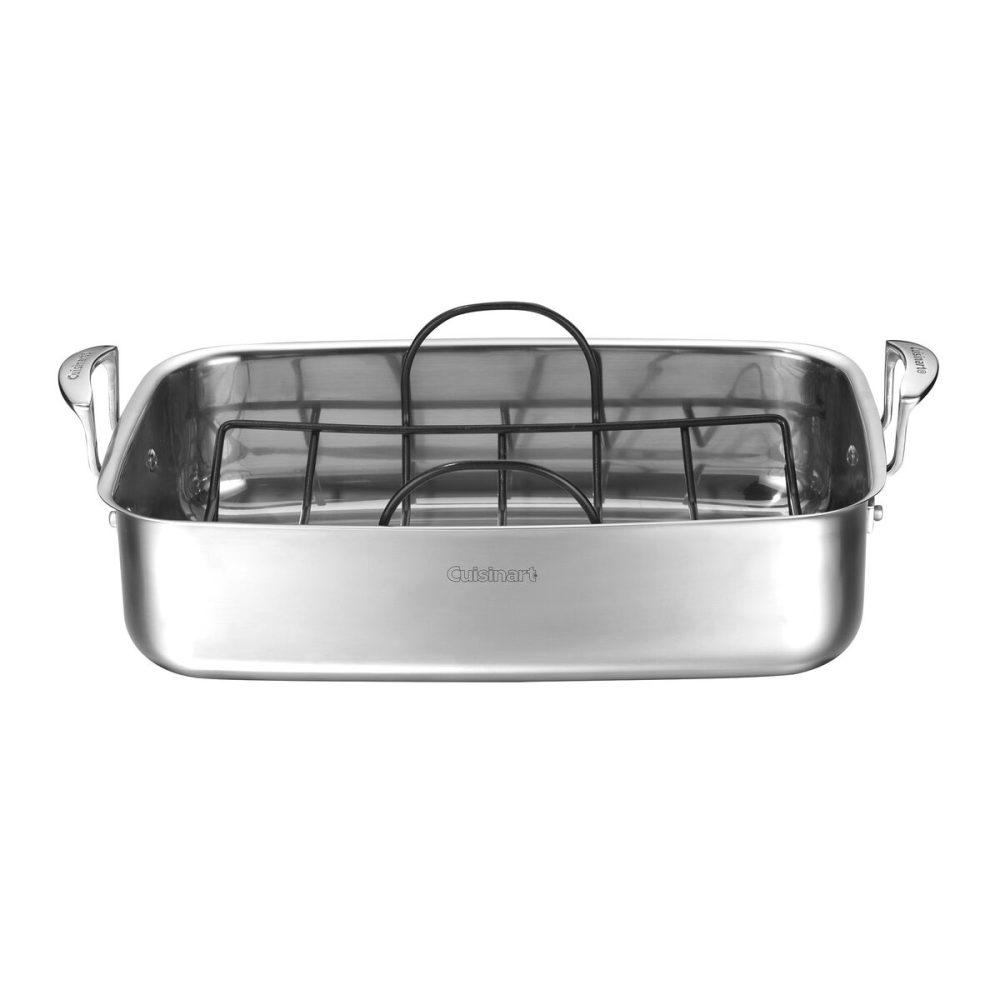 15" Stainless Steel Roaster with Non-Stick Rack - Image 2