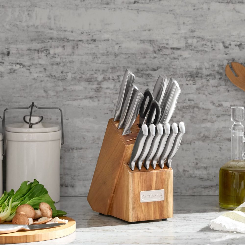 15pc Elite Series Stainless Steel Block Set with Acacia Block - Image 8