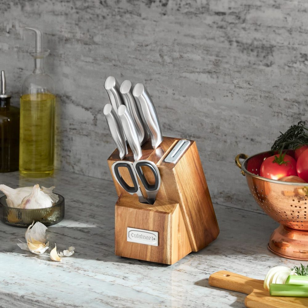 7pc Stainless Steel Essentials Block Set with Built in Sharpener - Image 6