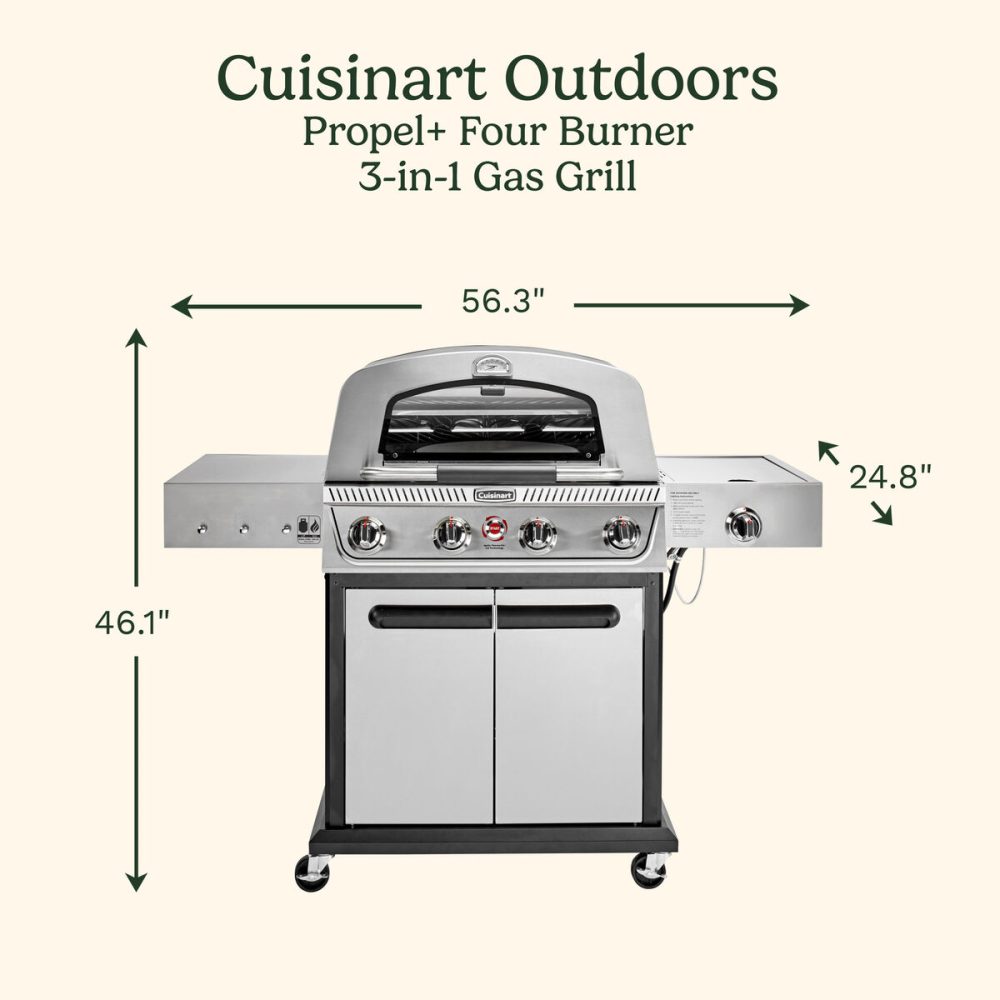 Propel+ Four Burner 3-in-1 Gas Grill (Grill, Griddle, Pizza Oven) - Image 2