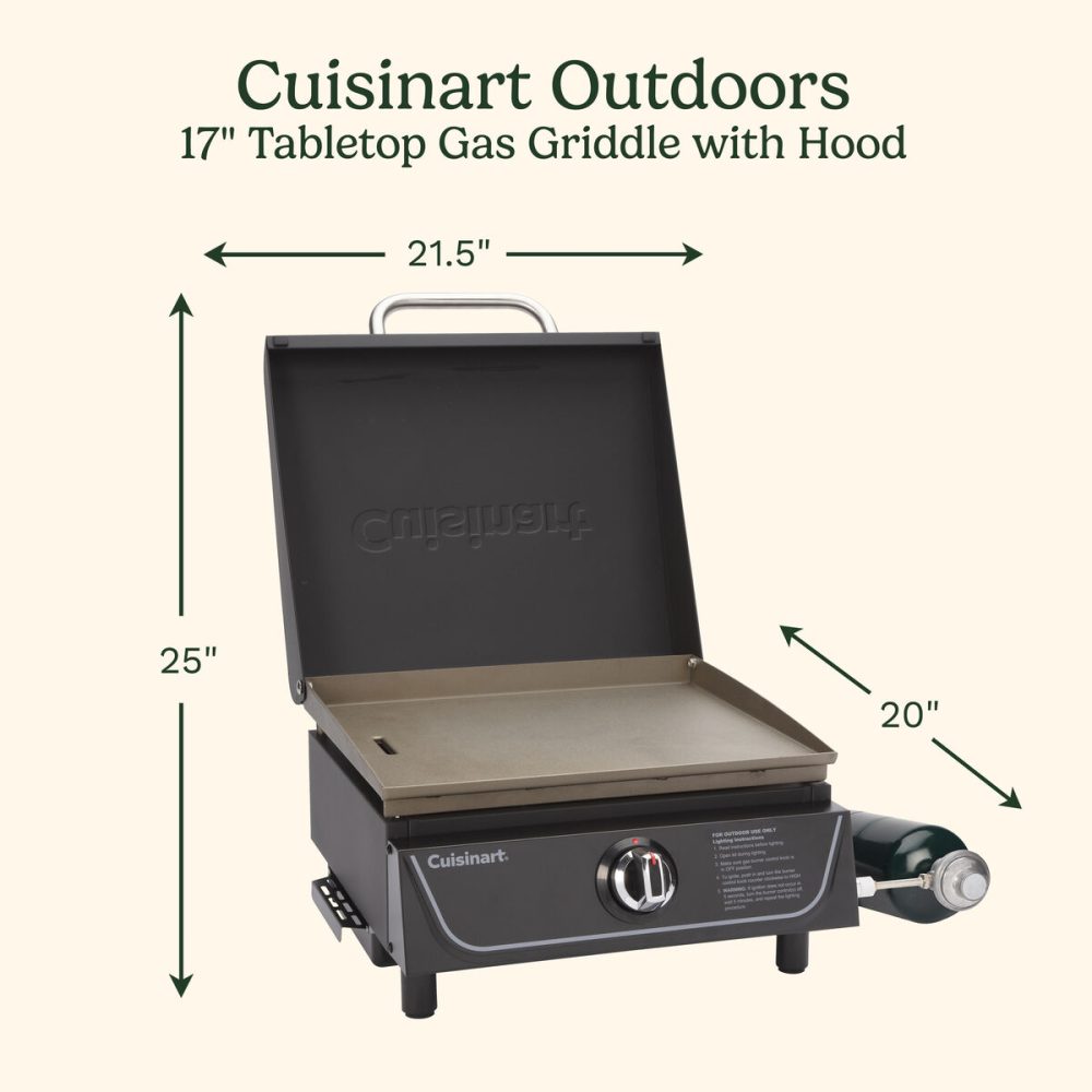17" Tabletop Gas Griddle with Hood - Image 2