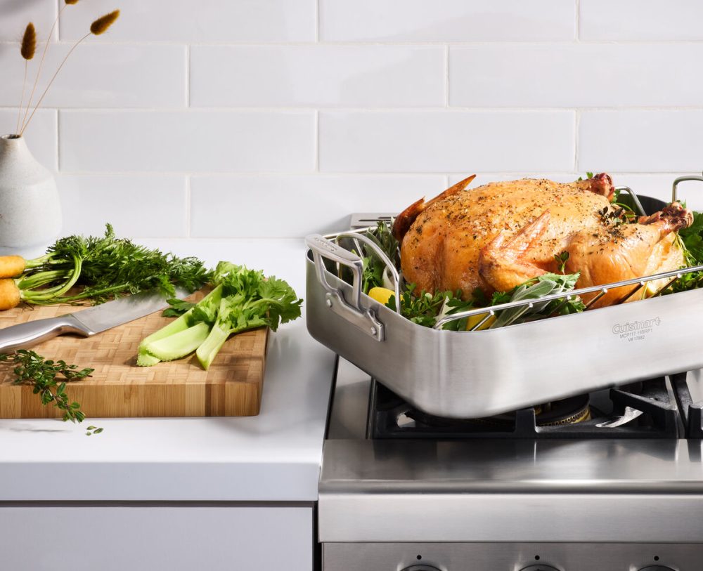MultiClad Pro Triple Ply Stainless Cookware 16" Roasting Pan with Rack - Image 2
