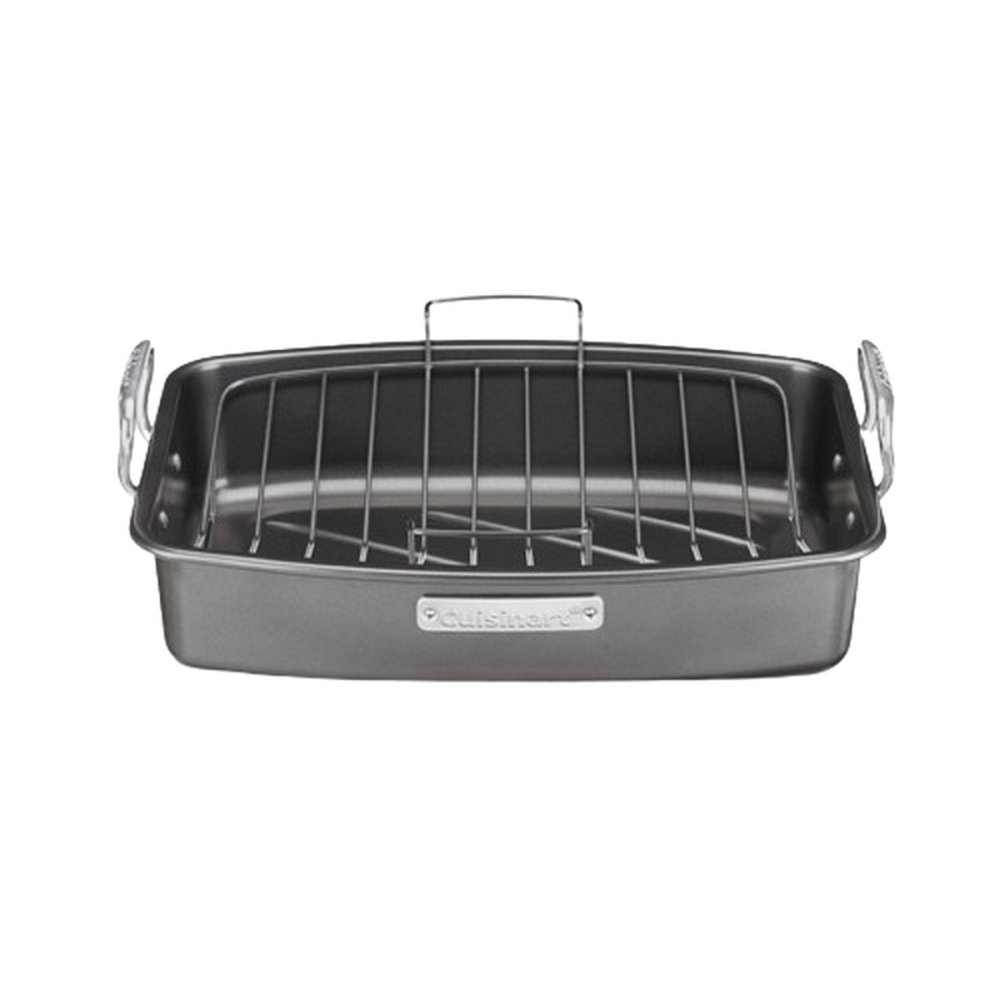 Roasting And Lasagna Pans 17" x 13" Nonstick Roaster with V-Rack