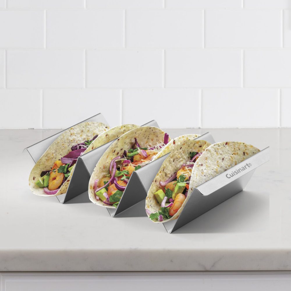 4-Pc Stainless Taco Tray Set - Image 4