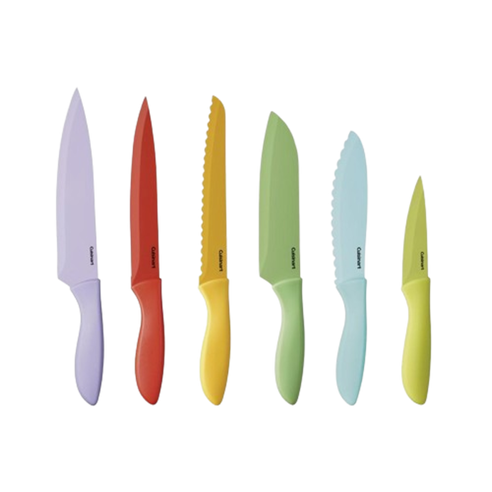 12 Piece Ceramic Coated Color Knife Set with Blade Guards