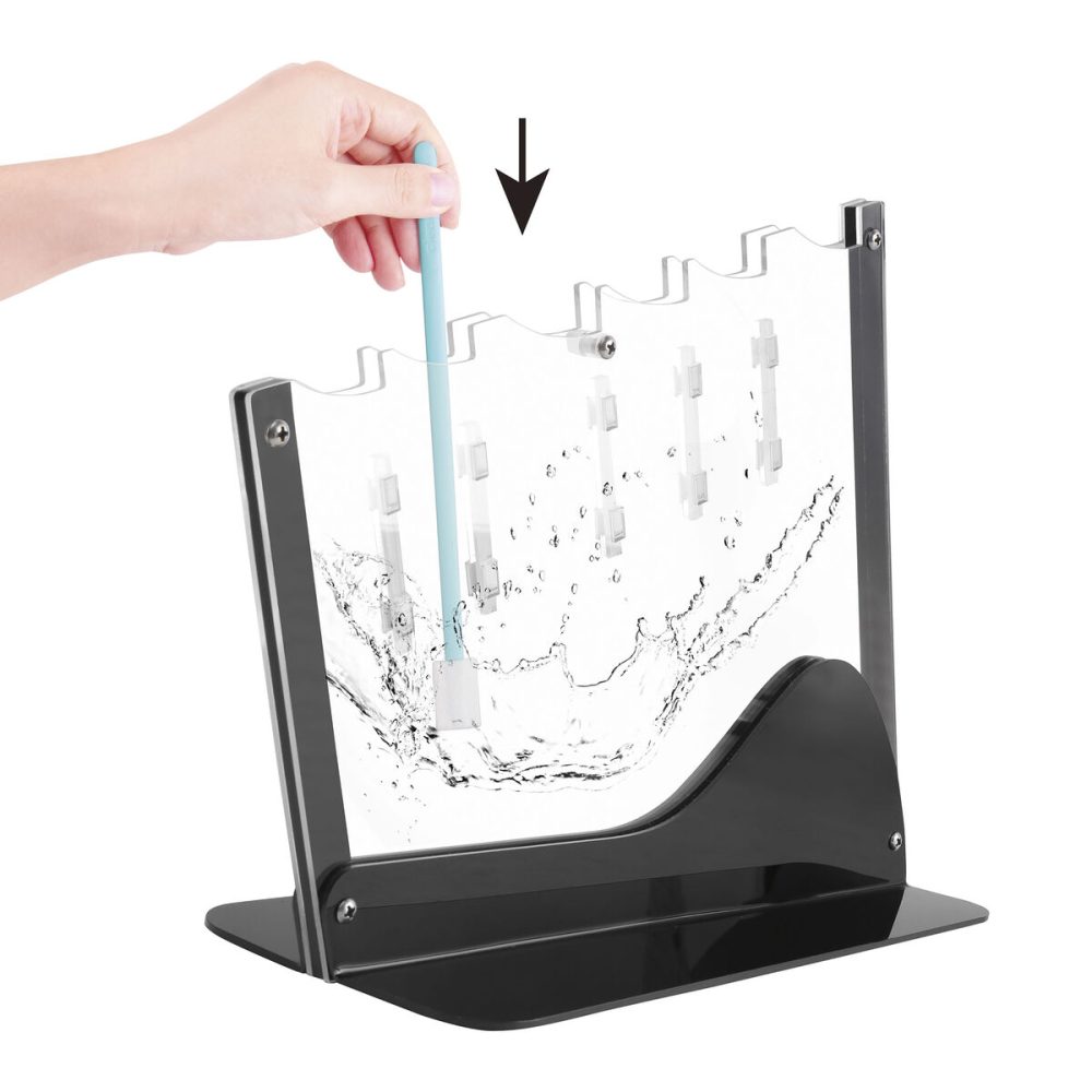 7pc Ceramic Coated Cutlery Set in Acrylic Block - Image 5