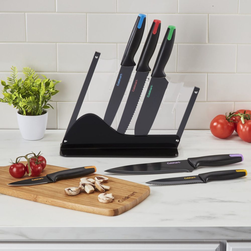 7pc Ceramic Coated Cutlery Set in Acrylic Block - Image 8