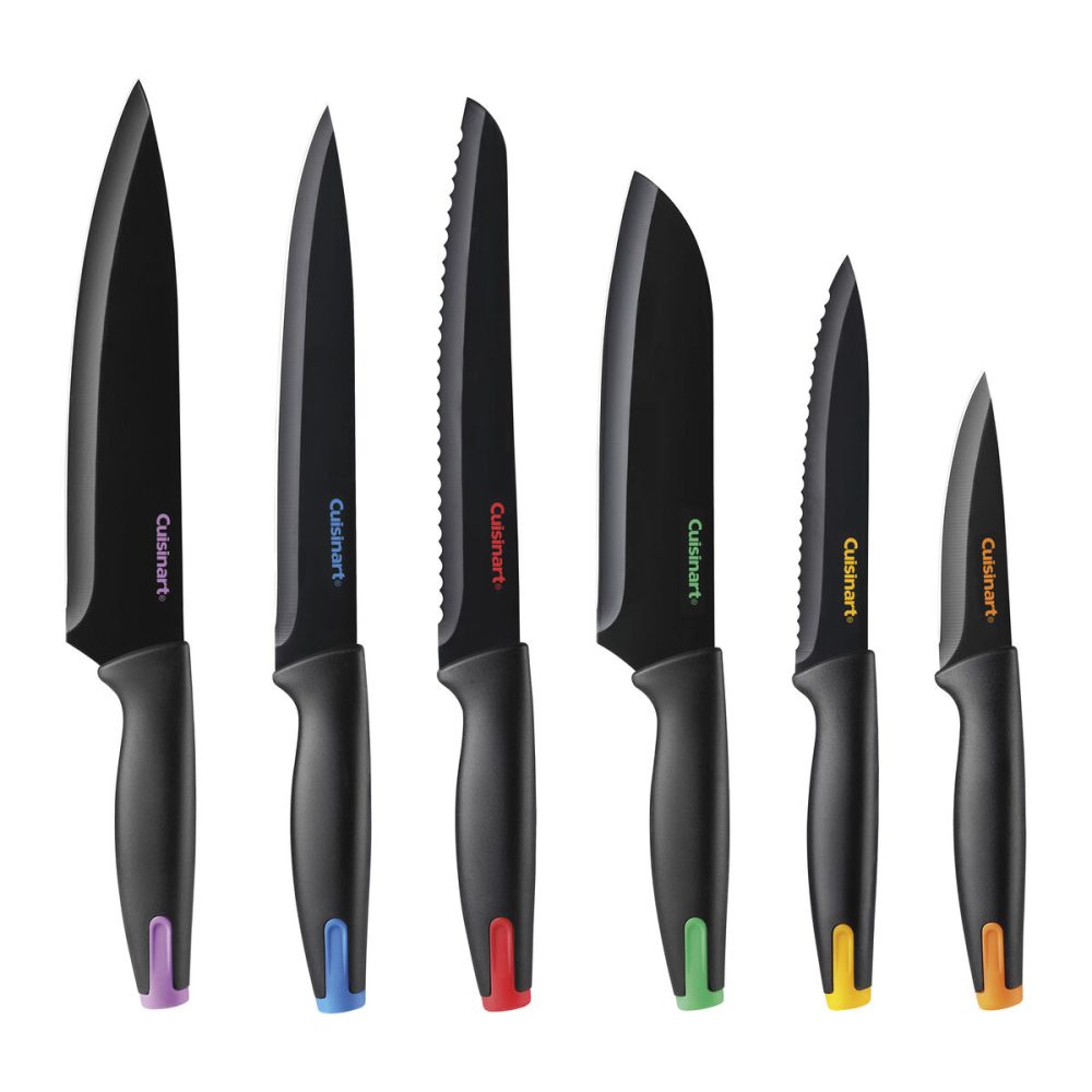 7pc Ceramic Coated Cutlery Set in Acrylic Block - Image 2