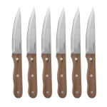 6 Piece Triple Rivet Walnut Steak Knife Set