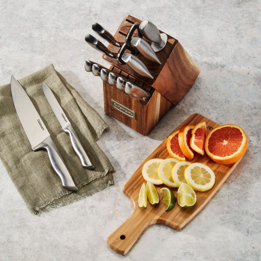 15pc Elite Series Stainless Steel Block Set with Acacia Block - Image 4