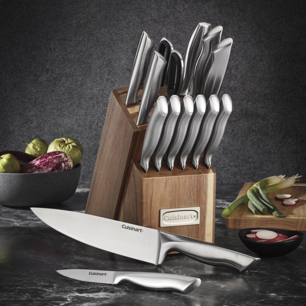 15pc Elite Series Stainless Steel Block Set with Acacia Block - Image 6