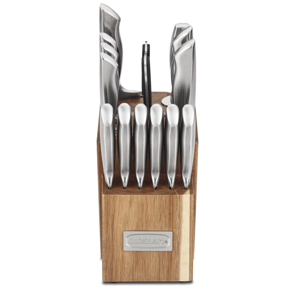 15pc Elite Series Stainless Steel Block Set with Acacia Block - Image 5