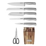 7pc Stainless Steel Prep Set in Acacia Wood Block - Image 4