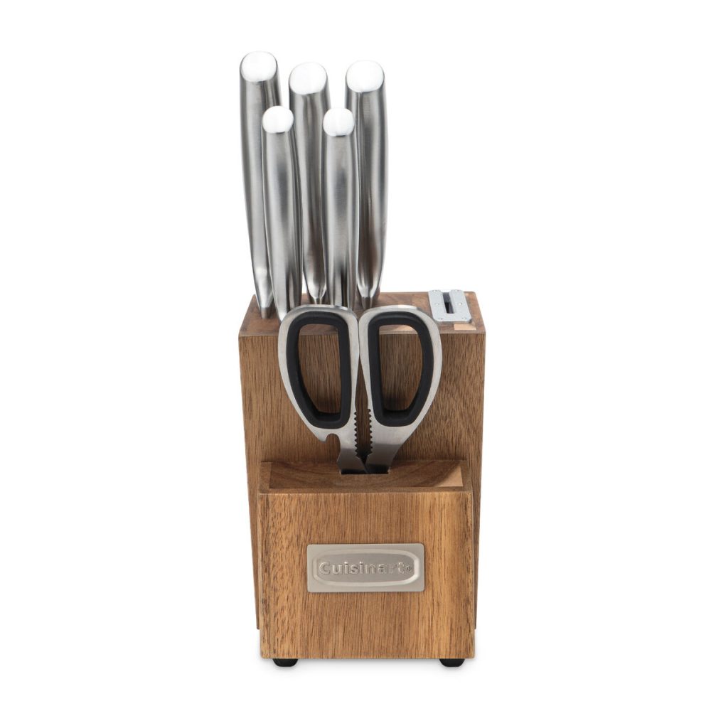 7pc Stainless Steel Essentials Block Set with Built in Sharpener - Image 3