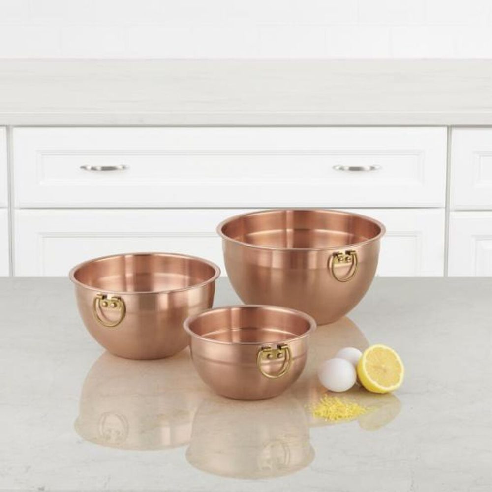3 Piece Copper Mixing Bowl Set - Image 3