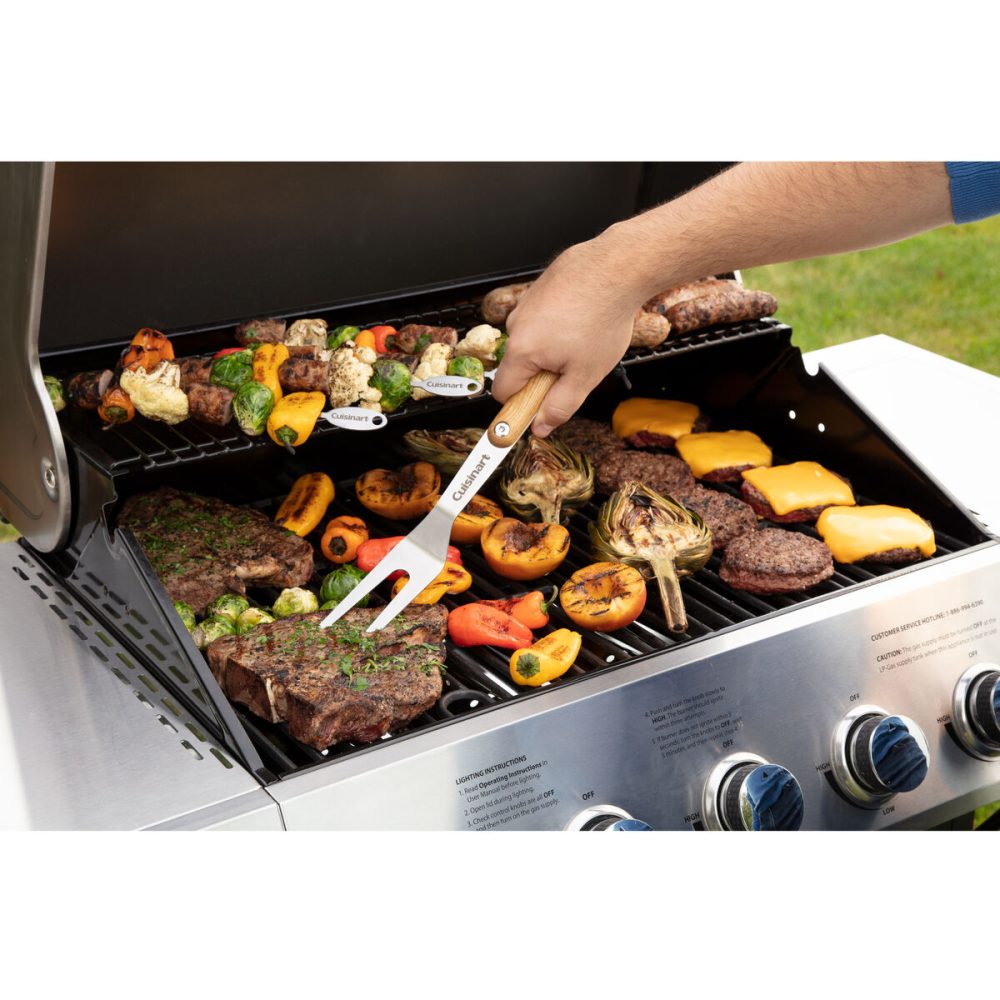 4 Piece Ash Wood Grill Tool Set - Image 2