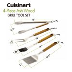 4 Piece Ash Wood Grill Tool Set - Image 3