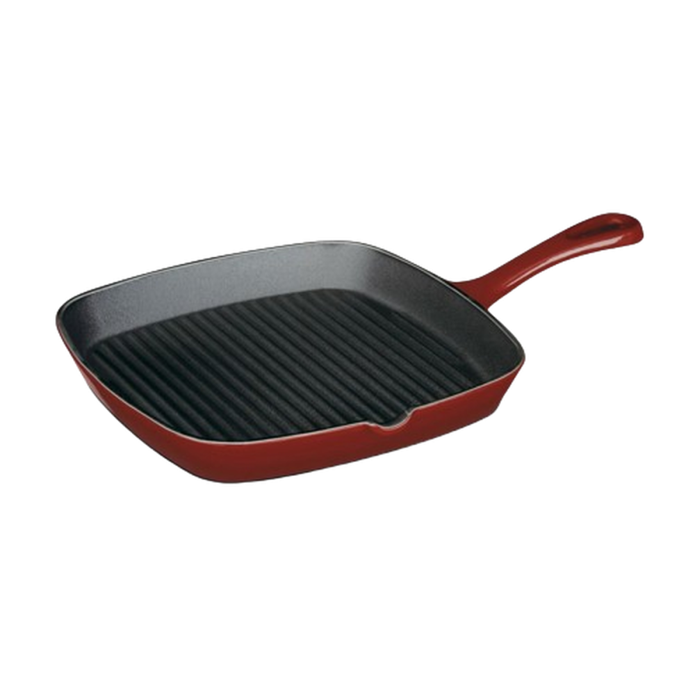 Chef’s Classic Enameled Cast Iron Cookware 9.25" Square Grill Pan