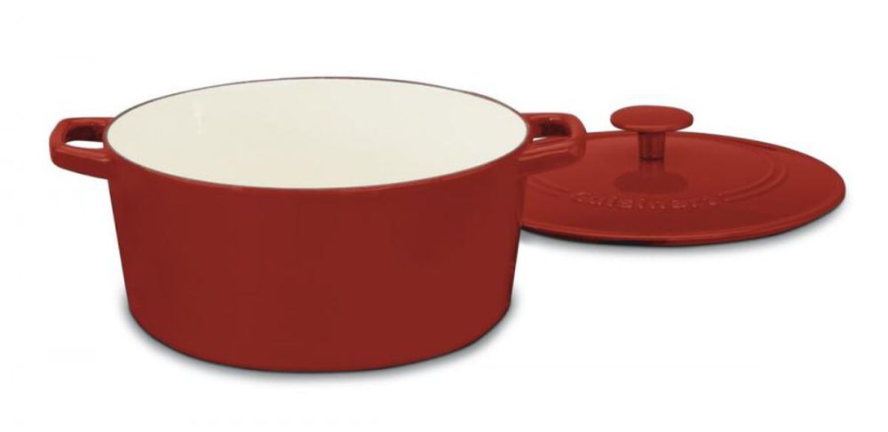 Chef’s Classic Enameled Cast Iron Cookware 5 Quart Round Covered Casserole - Image 2