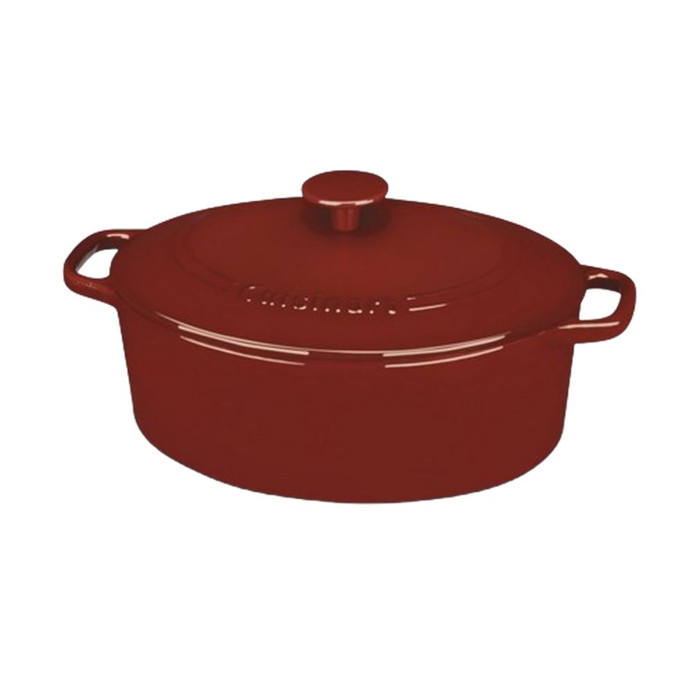 Chef’s Classic Enameled Cast Iron Cookware 5.5 Quart Oval Covered Casserole