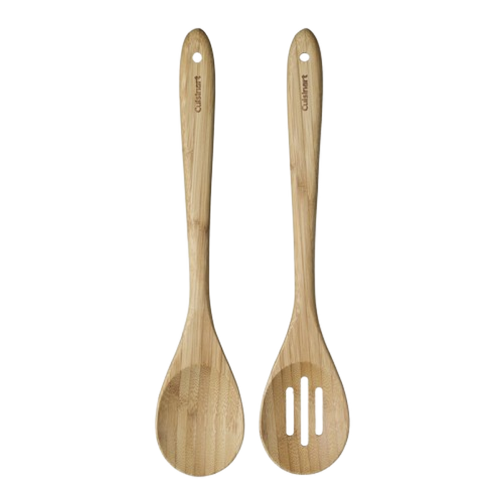 Bamboo wood 2pc Spoon Set (Solid and Slotted)