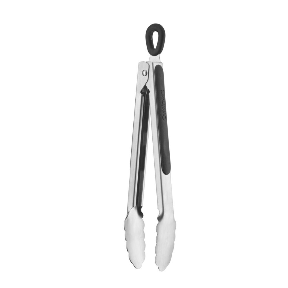 2pc Tong Set: 7" and 9" Stainless Steel Tongs - Image 3