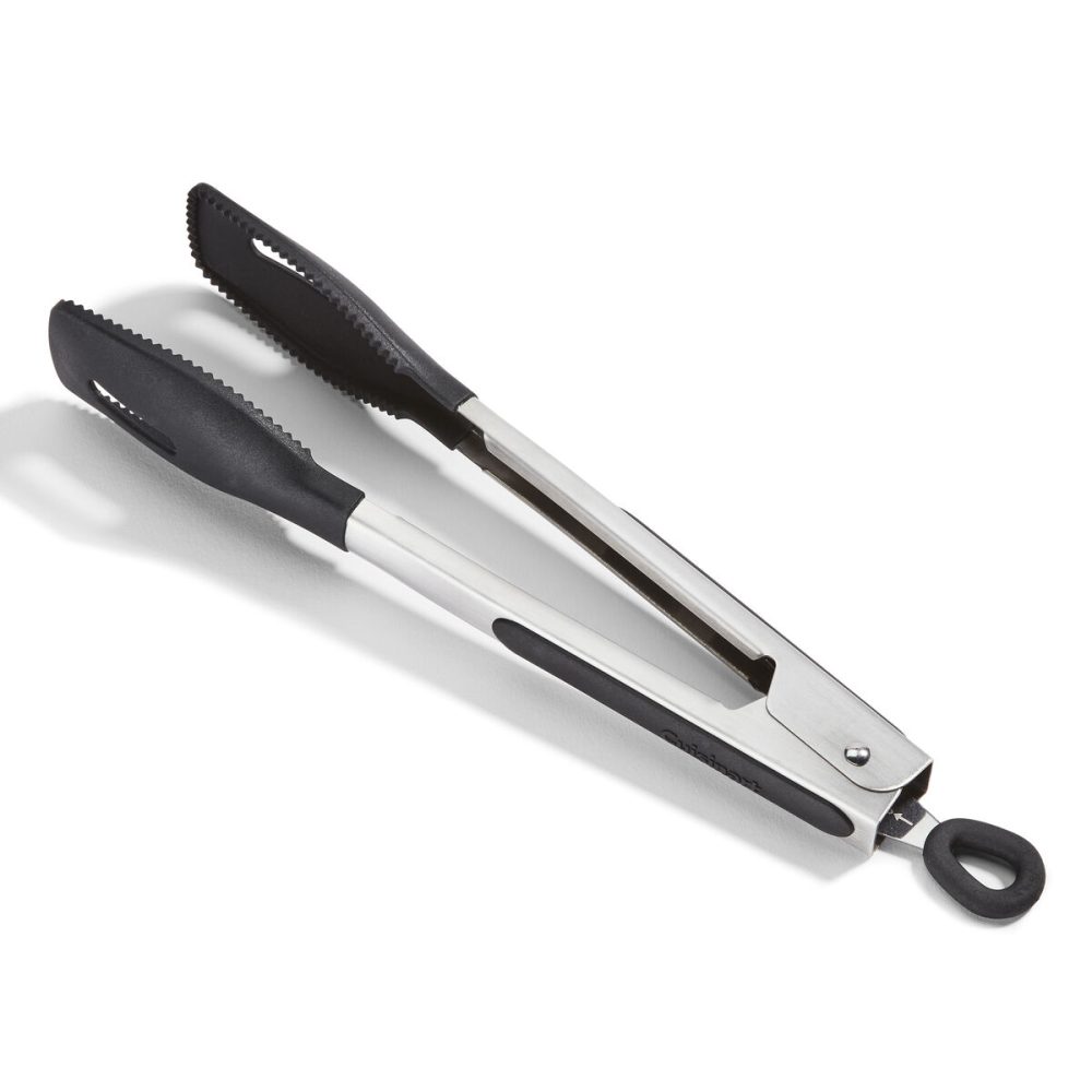 9"  Squared Head Silicone Tongs