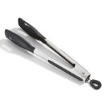9"  Squared Head Silicone Tongs