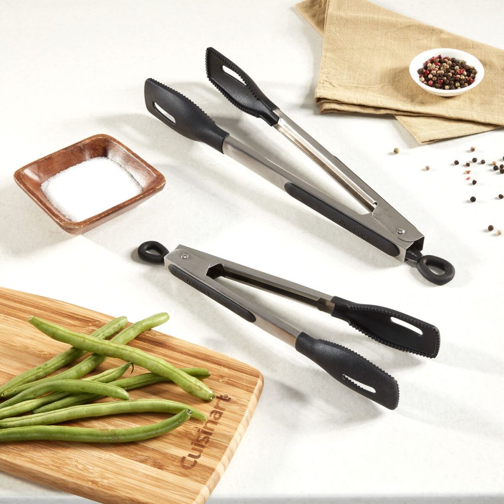 9"  Squared Head Silicone Tongs - Image 3