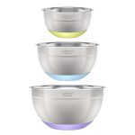 Set of 3 Stainless Steel Mixing Bowls with Non-slip Base - Image 2