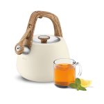 2 Qt. Cream Stainless Steel Tea Kettle - Image 5