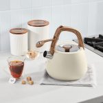 2 Qt. Cream Stainless Steel Tea Kettle - Image 4